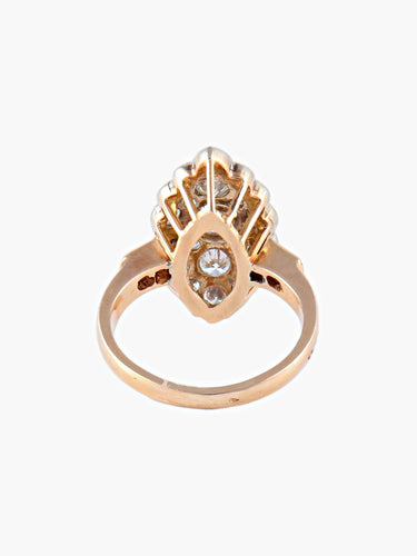 Bague Bague Marquise Or Jaune Diamants 58 Facettes