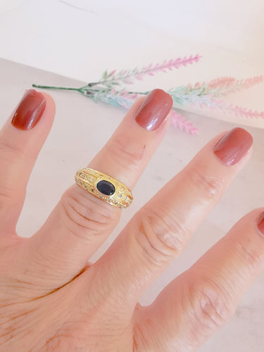 Bague Bague Jonc Saphir Diamants Or Jaune 58 Facettes AA 1108