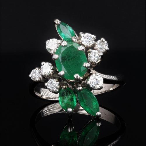 Bague 50 Bague vintage émeraudes et diamants 58 Facettes 16-052-50-1