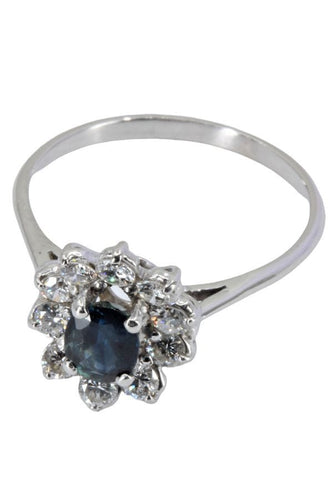 Bague 57 BAGUE MARGUERITE SAPHIR ET DIAMANTS 58 Facettes 048931