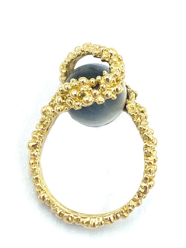 Bague 53 GILBERT ALBERT. Bague or jaune et billes interchangeables 58 Facettes