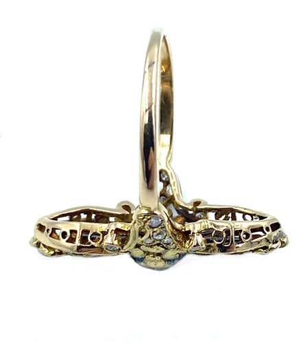 Bague Bague Art Nouveau or et diamants 58 Facettes