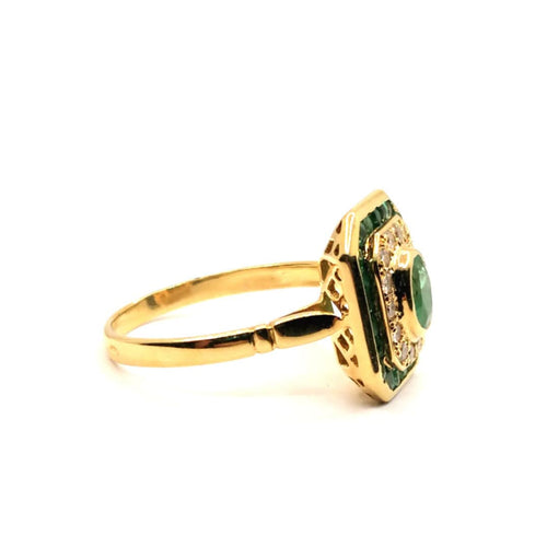 Bague 57 Bague Vintage diamants émeraudes 58 Facettes 3510
