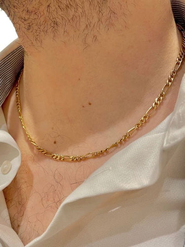 Collier CHAINE MAILLE FIGARO ALTERNÉE 58 Facettes 048381