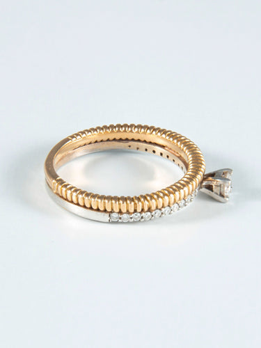 Bague 53 Bague Solitaire Deux Ors 58 Facettes
