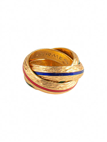 Bague Bague Hermès 3 anneaux émaillés 58 Facettes