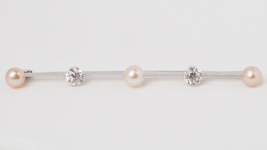 Broche Broche barrette Or Diamants Perles 58 Facettes 31749