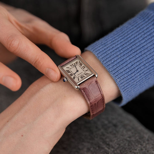 Montre Montre Cartier Tank Solo quartz en acier 58 Facettes