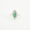 Bague 54 Bague Navette Or gris Emeraude diamants 58 Facettes