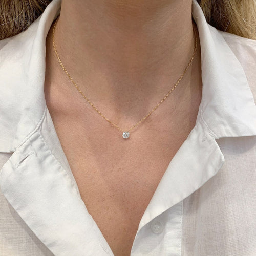 Collier Collier solitaire, or jaune et blanc. 58 Facettes 31949