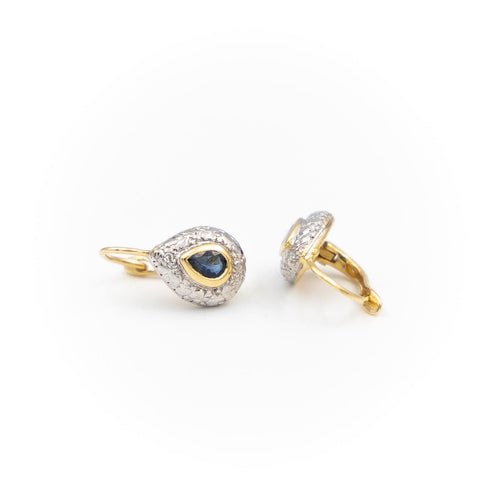 Boucles d'oreilles Boucles d'oreilles Dormeuses Or jaune Saphir 58 Facettes 1949700CN