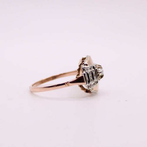 Bague Bague Tank or jaune et blanc Diamant 58 Facettes