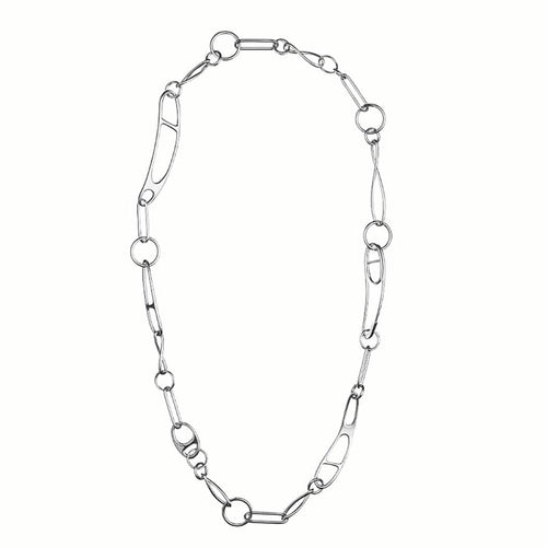 Collier Sautoir Hermès "Double Chaîne d'Ancre Punk" en argent. 58 Facettes 31017
