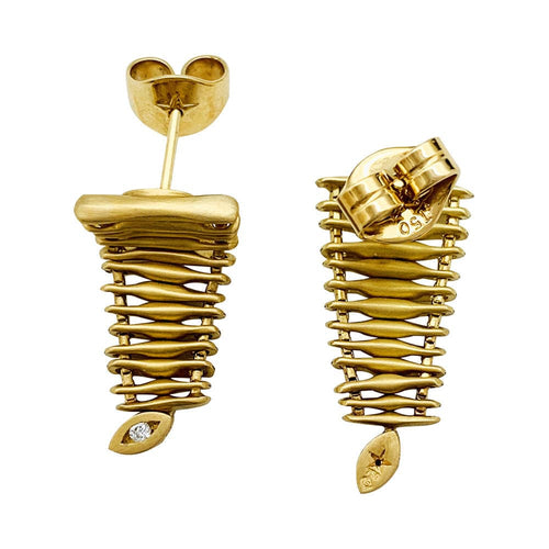 Boucles d'oreilles Boucles d'oreilles Stern "Filament" en or jaune et diamants. 58 Facettes 30828