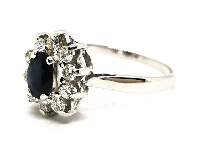 Bague 60 Bague Fleur Or blanc Saphir 58 Facettes 1638626CN
