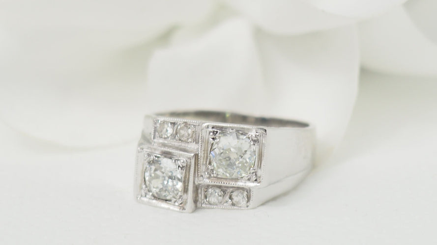 Bague 51.5 Bague Art Déco en platine et diamants 58 Facettes 32258