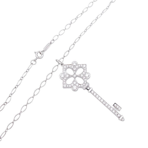 Collier Collier Tiffany & Co, "Clé", en platine, or blanc et diamants. 58 Facettes 33064
