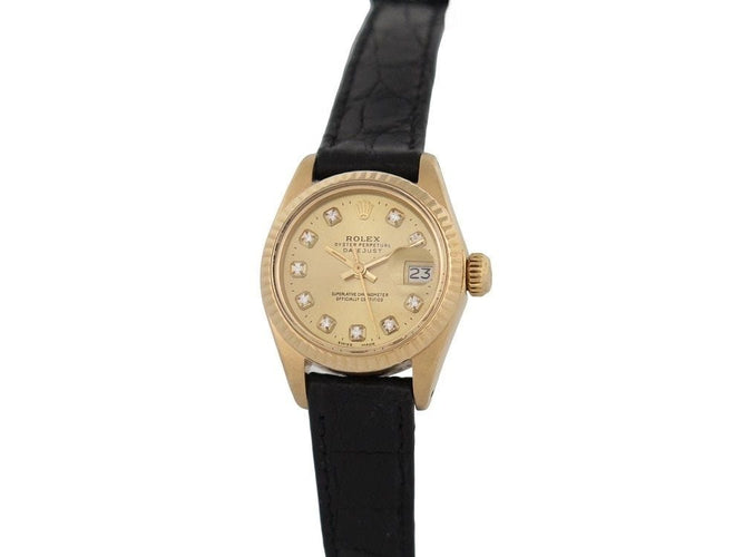 Montre vintage montre ROLEX oyster perpetual datejust or 18k diamants automatique 58 Facettes 257565