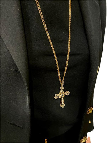Pendentif CROIX ANCIENNE SAPHIRS ET DIAMANTS 58 Facettes 045791