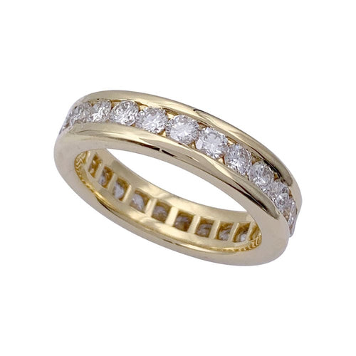 Bague 61 Alliance tour complet or jaune, diamants. 58 Facettes 32207
