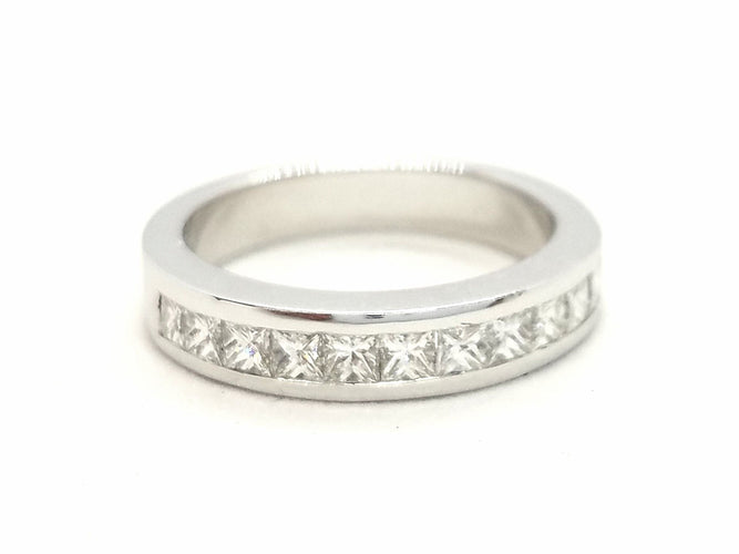 Bague 54 Bague Demie alliance Or blanc Diamant 58 Facettes 578776RV