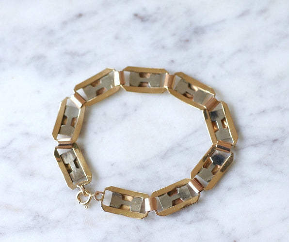 Bracelet Bracelet Art Déco trois ors 58 Facettes