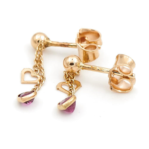 Boucles d'oreilles Boucles d'oreilles Coeur Or jaune Rubis 58 Facettes 1670719CN