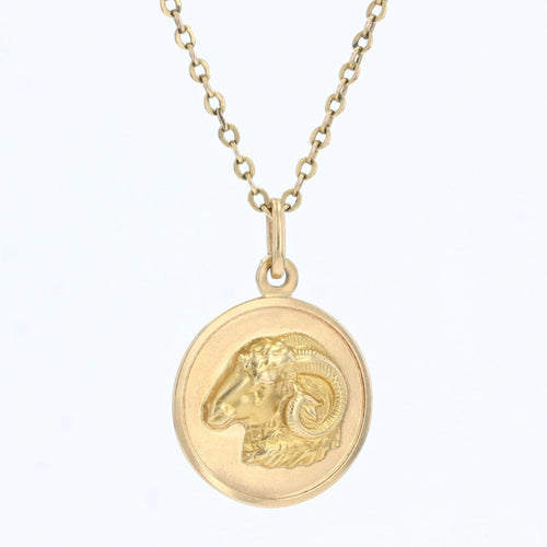 Pendentif Médaille Bélier or jaune 58 Facettes CVP43