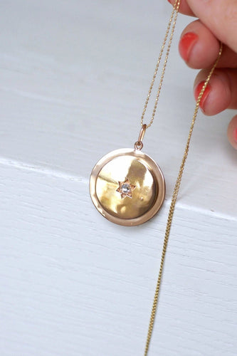 Pendentif Pendentif rond ancien or et diamant 58 Facettes