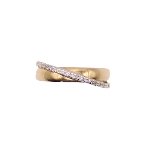 Bague Alliance or jaune et diamants 58 Facettes