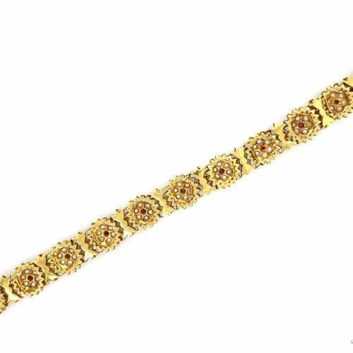 Bracelet Bracelet Or Email Perle Rubis 58 Facettes