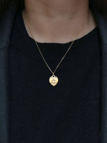 Pendentif AUGIS - Médaille Amour "La sentimentale" 2 Ors 58 Facettes J245