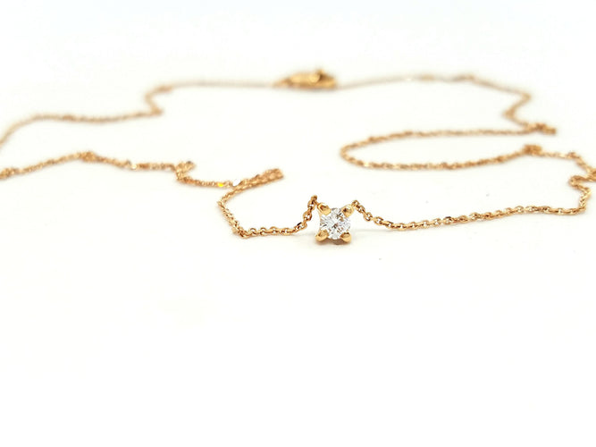 Collier Collier Or rose Diamant 58 Facettes 578739RV