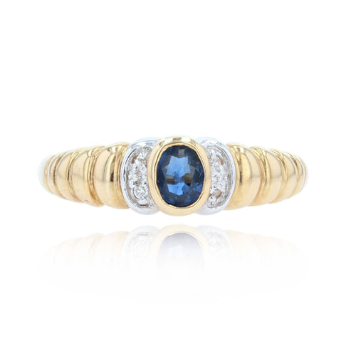 Bague 52 Bague jonc godronné saphir diamants 58 Facettes 18-410C
