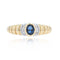 Bague 52 Bague jonc godronné saphir diamants 58 Facettes 18-410C