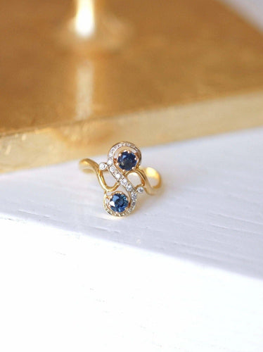 Bague Bague Toi & Moi vintage saphirs et diamants 58 Facettes