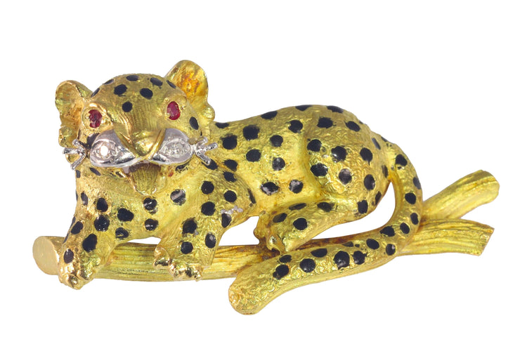Broche Broche léopard en Or jaune & diamants 58 Facettes 22130-0011