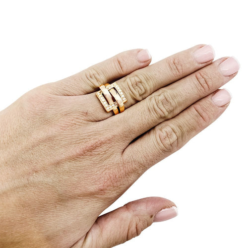 Bague 49 Bague Boucheron, "Déchaîné", or rose, diamants. 58 Facettes 30718
