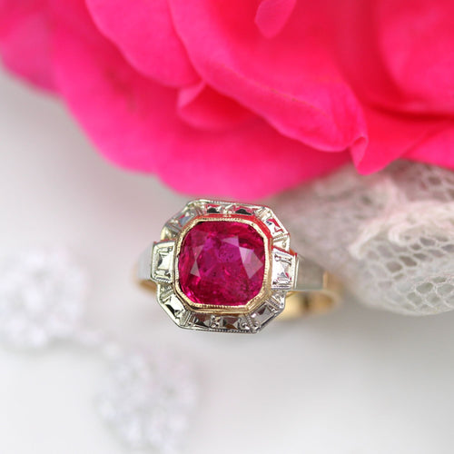 Bague 51 Bague ancienne art déco rubis 58 Facettes 23-261