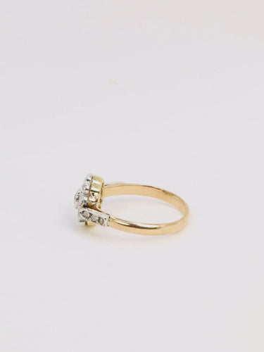 Bague 54 Bague marguerite Belle Epoque Or jaune Platine Diamants 58 Facettes J172