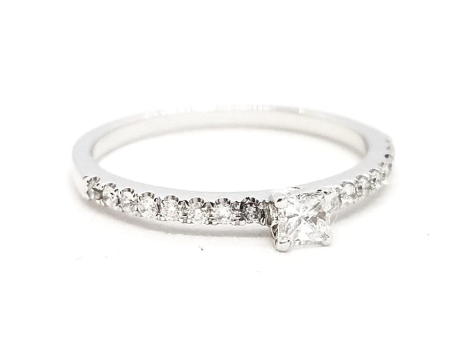 Bague 53 Bague Solitaire Or blanc Diamant 58 Facettes 578730RV