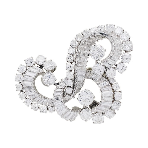 Clip Clip J.Lacloche, "Volutes", platine, or blanc, diamants. 58 Facettes 32373