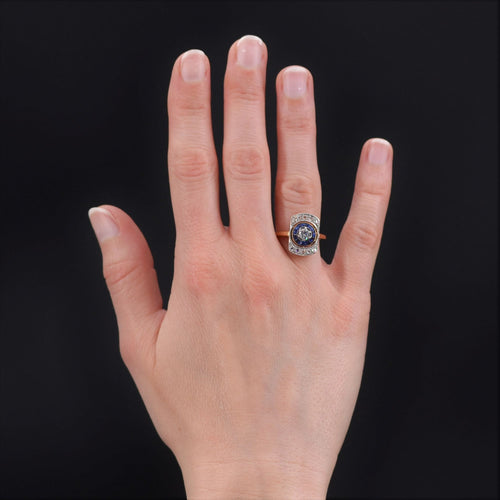 Bague 57 Bague art déco diamants saphirs 58 Facettes 22-064