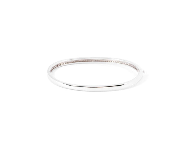 Bracelet Bracelet or gris rigide ouvrant en diamant 58 Facettes