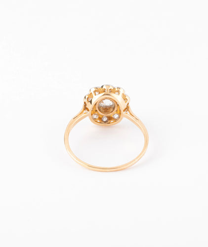Bague Bague marguerite ancienne en or et diamant 58 Facettes