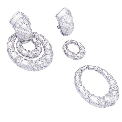 Boucles d'oreilles Boucles d'oreilles Repossi en or blanc, diamants. 58 Facettes 33545