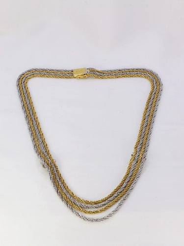 Collier Collier draperie vintage quatre rangs diamants 58 Facettes J97