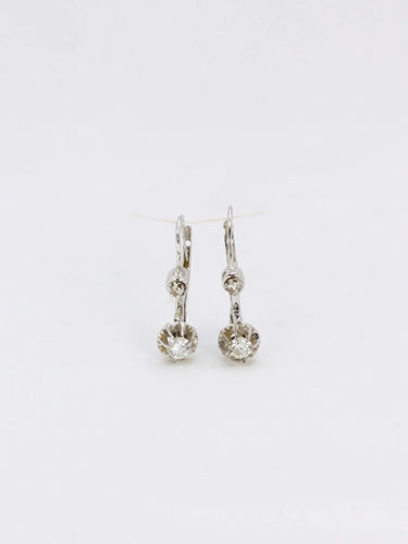 Boucles d'oreilles Boucles d'oreilles dormeuses Or blanc Diamants 58 Facettes J263