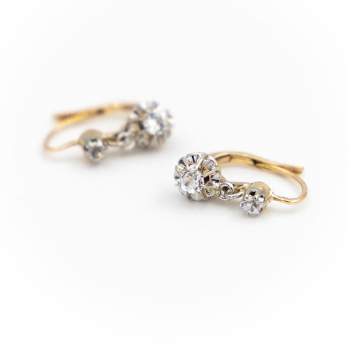 Boucles d'oreilles Boucles d'oreilles Dormeuses Or jaune Diamant 58 Facettes 1969298CN