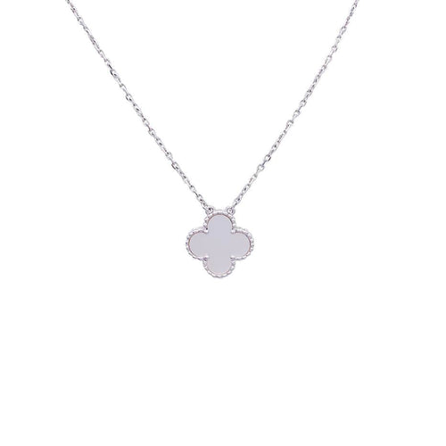 Collier Collier Van Cleef & Arpels, "Vintage Alhambra", en or blanc, nacre. 58 Facettes 32277